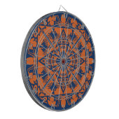 Navy Blue Sinaasappel Keltische Middeleeuwse Fanta Dartbord (Voorkant Links)