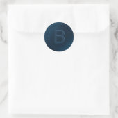 Navy Blue single letter wax zegel look Sticker (Tas)