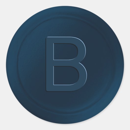 Navy Blue single letter wax zegel look Sticker (Voorkant)