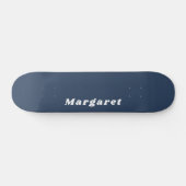 Navy Blue Skateboard met Jouw naam in stijl (Horizontaal)