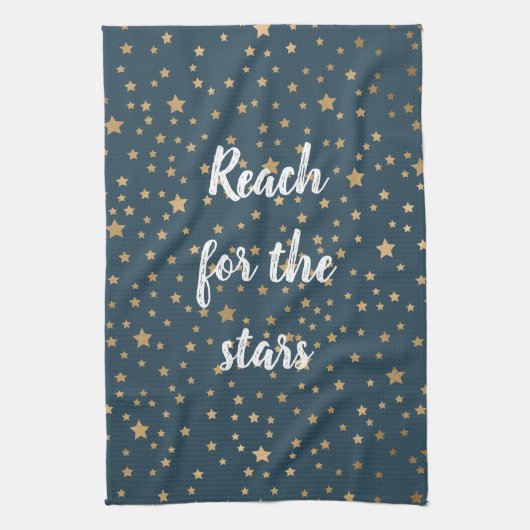 Navy Blue Sky van Gouden Sterren Theedoek (Verticaal)