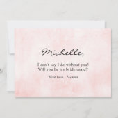 Navy Blue Slate Dusty Blush Bridesmaid Voorstel Kaart (Achterkant)