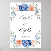 Navy Blue Slate Dusty Blush Cards & Gifts Poster (Voorkant)