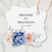 Navy Blue Slate Dusty Blush Dank je huwelijk Bedankjes Labels (Achterkant)