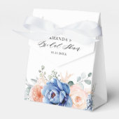 Navy Blue Slate Dusty Blush Pink Floral Bedankdoosjes (Voorkant Zijde)