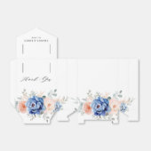 Navy Blue Slate Dusty Blush Pink Floral Wedding Bedankdoosjes (Uitgevouwen)