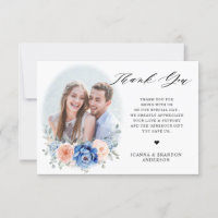Navy Blue Slate Dusty Blush Pink Floral Wedding