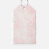 Navy Blue Slate Dusty Blush Pink Floral Wedding Cadeaulabel (Achterkant)