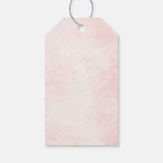 Navy Blue Slate Dusty Blush Pink Floral Wedding Cadeaulabel (Achterkant)