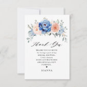 Navy Blue Slate Dusty Blush Pink Vrijgezellenfeest Bedankkaart (Voorkant)