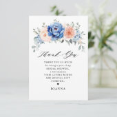 Navy Blue Slate Dusty Blush Pink Vrijgezellenfeest Bedankkaart (Staand voorkant)
