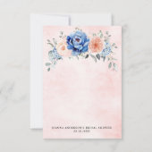 Navy Blue Slate Dusty Blush Pink Vrijgezellenfeest Bedankkaart (Achterkant)