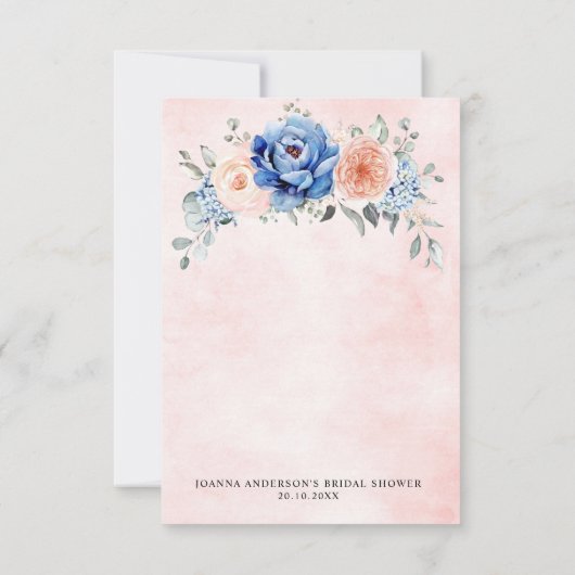 Navy Blue Slate Dusty Blush Pink Vrijgezellenfeest Bedankkaart (Achterkant)