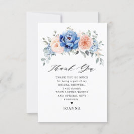 Navy Blue Slate Dusty Blush Pink Vrijgezellenfeest Bedankkaart