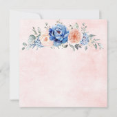 Navy Blue Slate Dusty Blush Pink Vrijgezellenfeest Kaart (Achterkant)