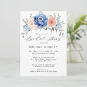 Navy Blue Slate Dusty Blush Pink Vrijgezellenfeest Kaart (Staand voorkant)