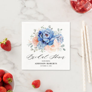Navy Blue Slate Dusty Blush Pink Vrijgezellenfeest Servet