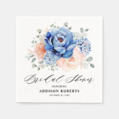 Navy Blue Slate Dusty Blush Pink Vrijgezellenfeest Servet (Voorkant)