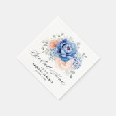 Navy Blue Slate Dusty Blush Pink Vrijgezellenfeest Servet (Hoek)