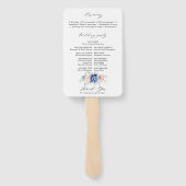 Navy Blue Slate Dusty Blush Pink Wedding Programme Handwaaier (Achterkant)