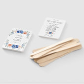 Navy Blue Slate Dusty Blush Pink Wedding Programme Handwaaier (Niet-gemonteerd)