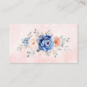 Navy Blue Slate Dusty Blush Pink Wedding Reception Informatiekaartje (Achterkant)