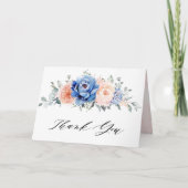 Navy Blue Slate Dusty Blush Vrijgezellenfeest Bedankkaart (Voorkant)