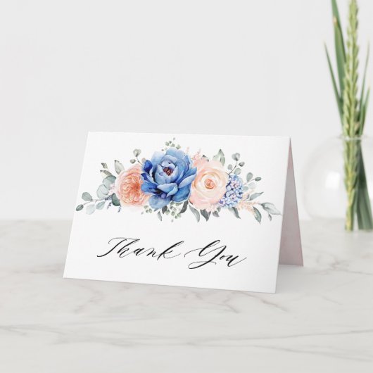 Navy Blue Slate Dusty Blush Vrijgezellenfeest Bedankkaart (Voorkant)