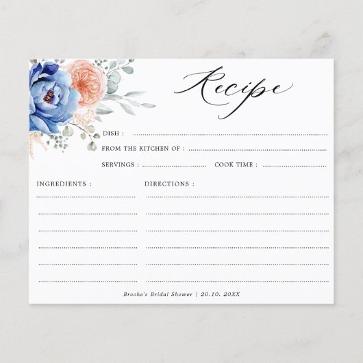 Navy Blue Slate Dusty Blush Vrijgezellenfeest Reci (Voorkant)