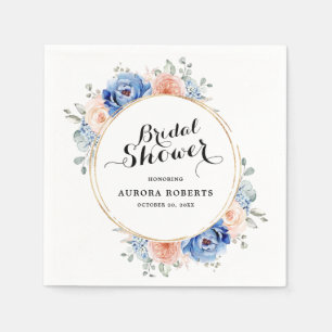 Navy Blue Slate Dusty Blush Vrijgezellenfeest Servet