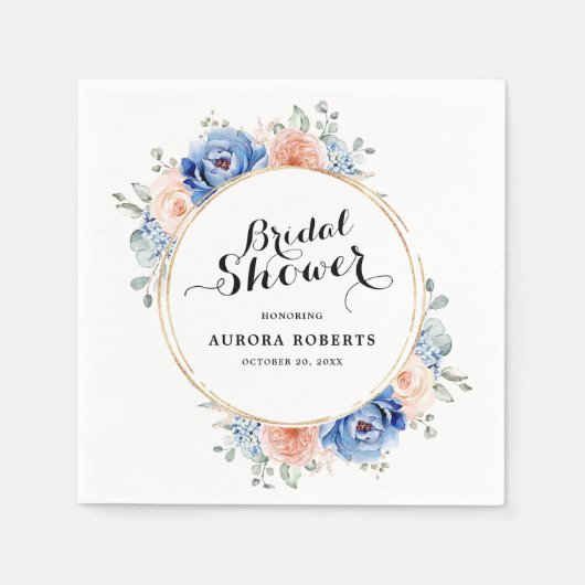 Navy Blue Slate Dusty Blush Vrijgezellenfeest Servet (Voorkant)