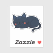 Navy Blue Sleeping Cat – Cute Nighttime Kitty Sticker (Vel)
