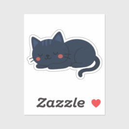 Navy Blue Sleeping Cat – Cute Nighttime Kitty Sticker