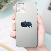 Navy Blue Sleeping Cat – Cute Nighttime Kitty Sticker (Telefoon)