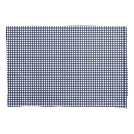 Navy Blue Small Classic Gingham Check Pset Kussensloop (Voorkant)