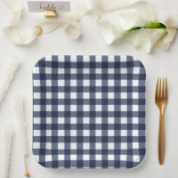 Navy Blue Small Classic Gingham Check Pset