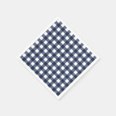 Navy Blue Small Classic Gingham Check Pset Servet (Hoek)