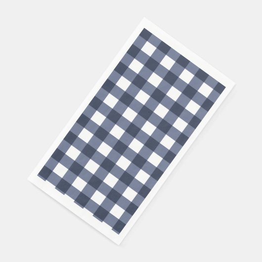 Navy Blue Small Classic Gingham Check Pset Servet (Hoek)