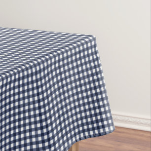 Navy Blue Small Classic Gingham Check Pset Tafelkleed