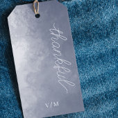 Navy Blue Smoke Dankbaar Cadeaulabel