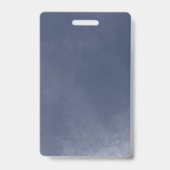 Navy Blue Smokey QR-code naamkaart voor medewerker Badge (Achterkant)