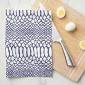 Navy Blue Snake Skin Pattern Theedoek (Quarter Fold)