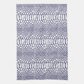 Navy Blue Snake Skin Pattern Theedoek (Verticaal)