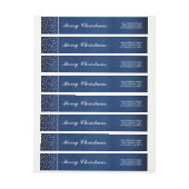 Navy Blue Sneeuw Sterren Nacht Vrolijk Kerstfeest (Vel)