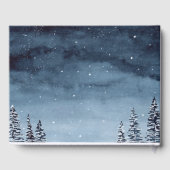 Navy Blue Sneeuw Winter Wonderland | Gastenboek (Achterkant)