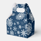 Navy Blue Sneeuwvlok Kerst Feestdagen Bedankdoosjes (Achterkant)