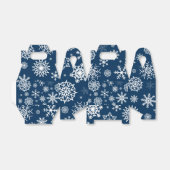 Navy Blue Sneeuwvlok Kerst Feestdagen Bedankdoosjes (Uitgevouwen)