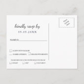 Navy Blue snewflakes winterbruiloft rsvp Uitnodiging Briefkaart (Achterkant)