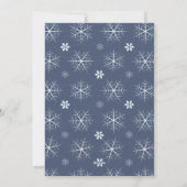 Navy Blue Snowflake 1-foto Feestdagenkaart (Achterkant)