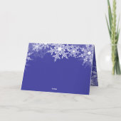 Navy Blue Snowflake kerst Feestdagen Kaart (Achterkant)